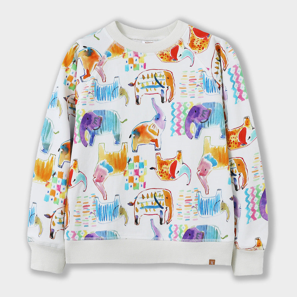 Sudadera de elefante en acuarela