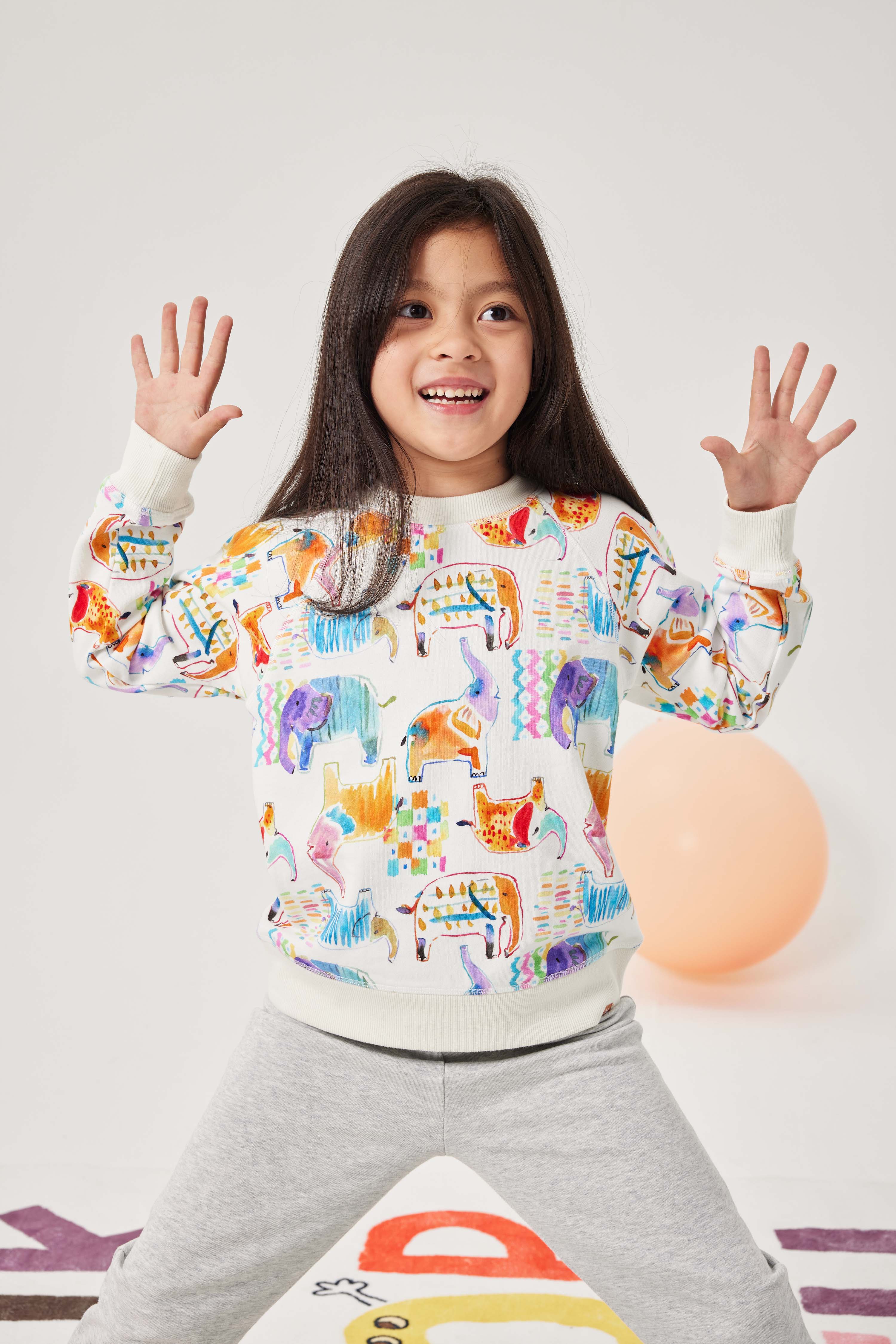 Sudadera de elefante en acuarela